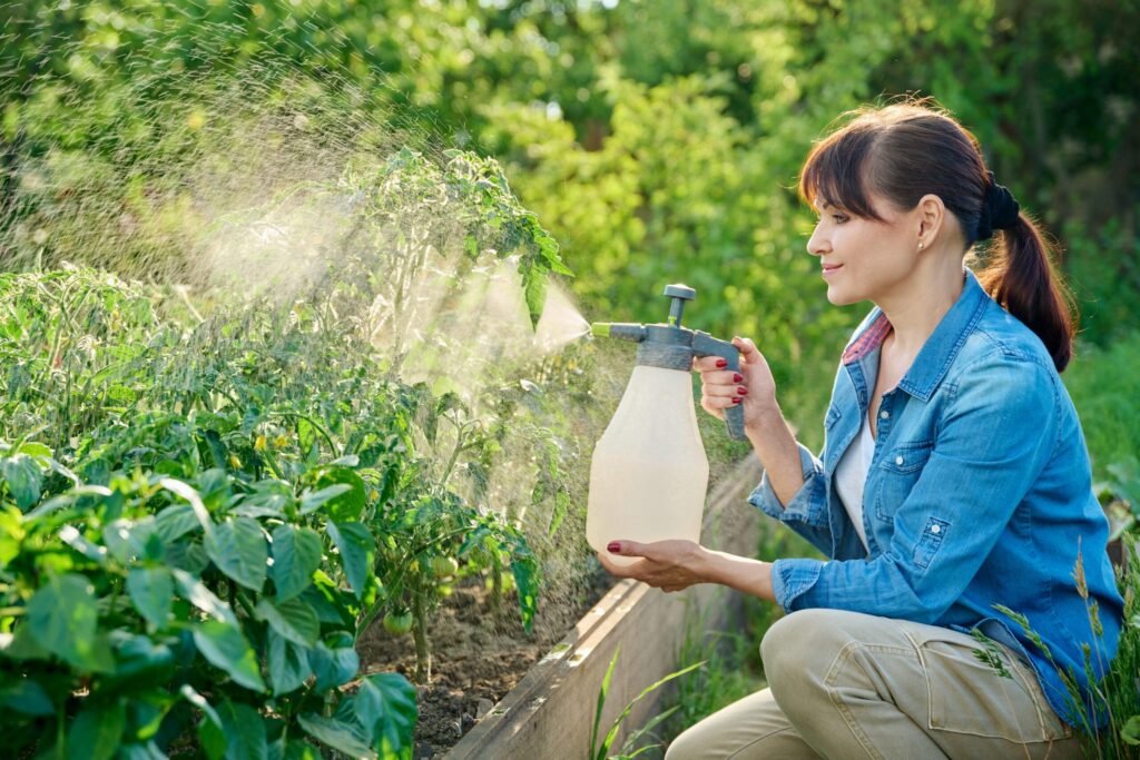 Spraying 1L woman